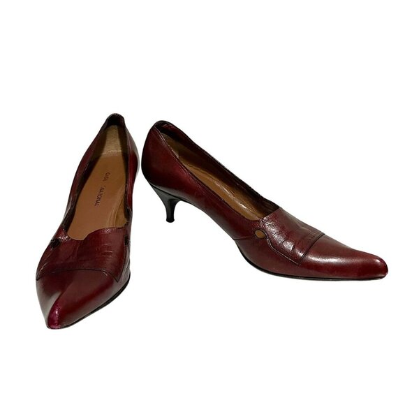 Vintage Costume National Shoes - Etsy Vintage Y2K Costume National distressed pumps 38.5 EU, Dark Red
